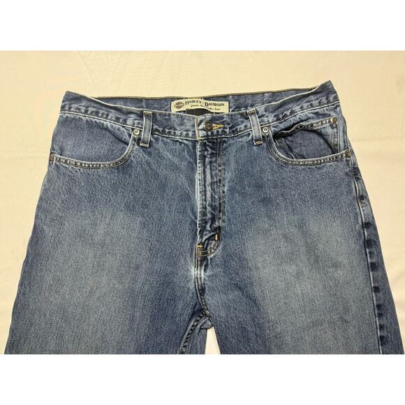 Harley Davidson Men’s Straight Leg Blue Denim Jeans - Size 36x31 - Picture 5 of 8